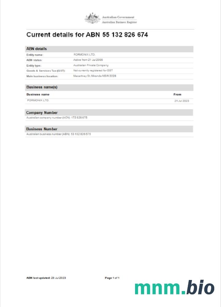 Szablon rejestracji biznesu Australii w Word i PDF scr